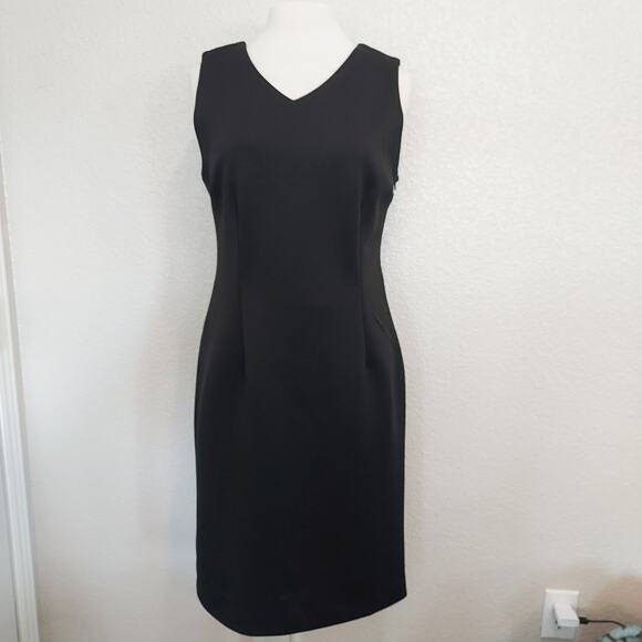 T Tahari Black Sheath Dress Criss Cross Back Size 10 - Picture 1 of 13
